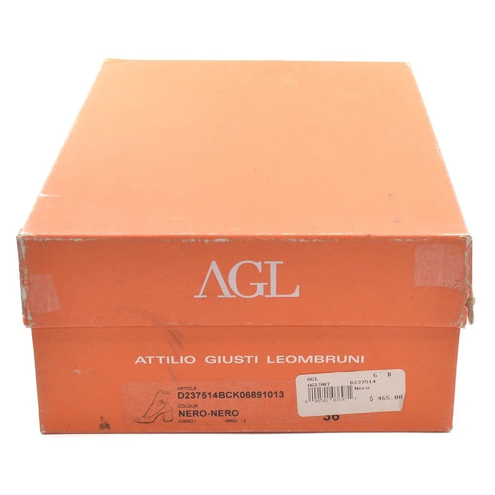 Attilio Giusti Leombruni AGL Black Ankle Boots 36 New